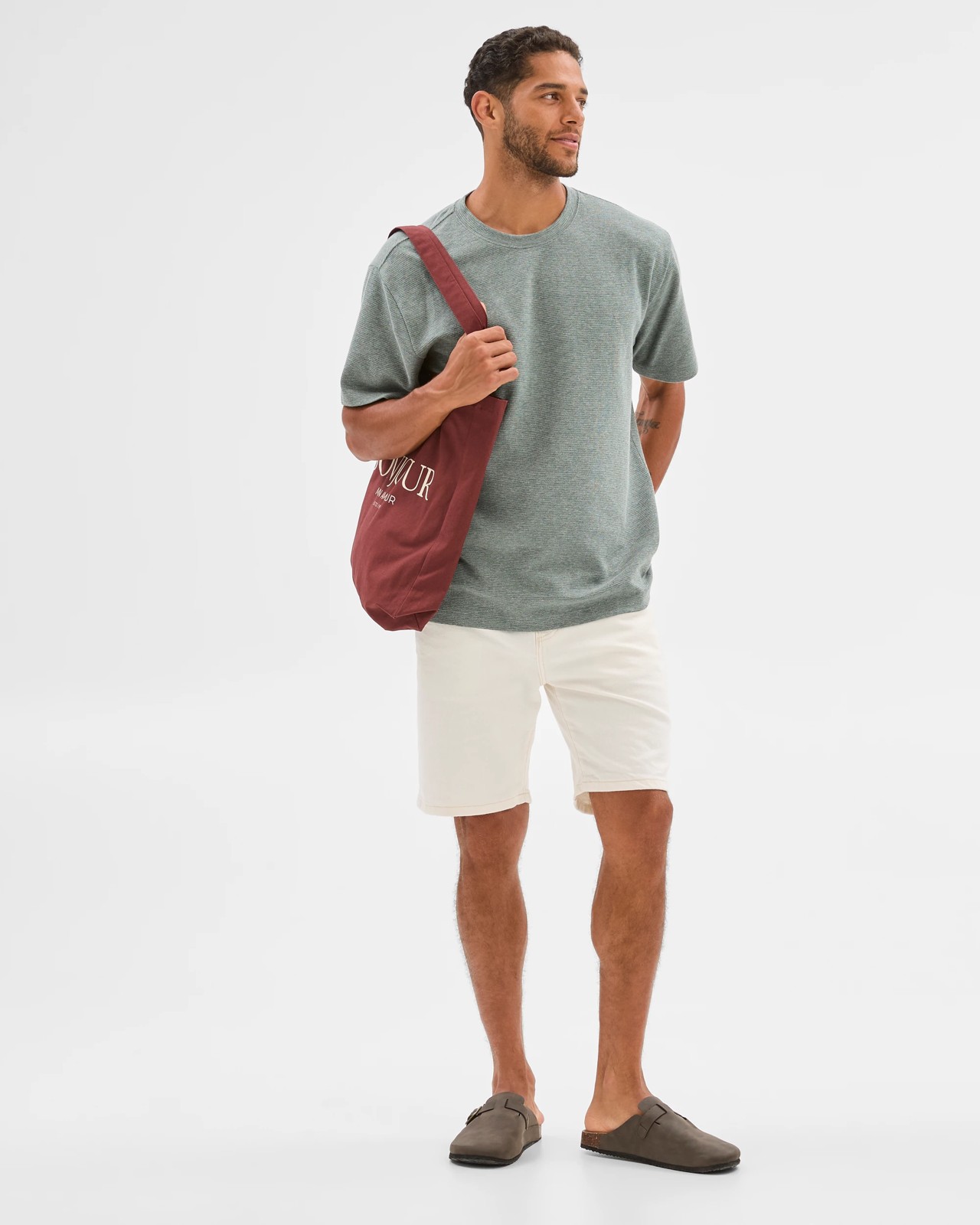 Australian Cotton Blend Textured T-Shirt  - Green 3 of 6