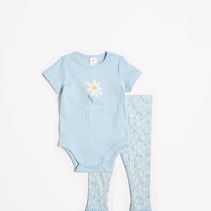 Baby Girls Pointelle Bodysuit and Leggings 2 Piece Set - Daisy product image