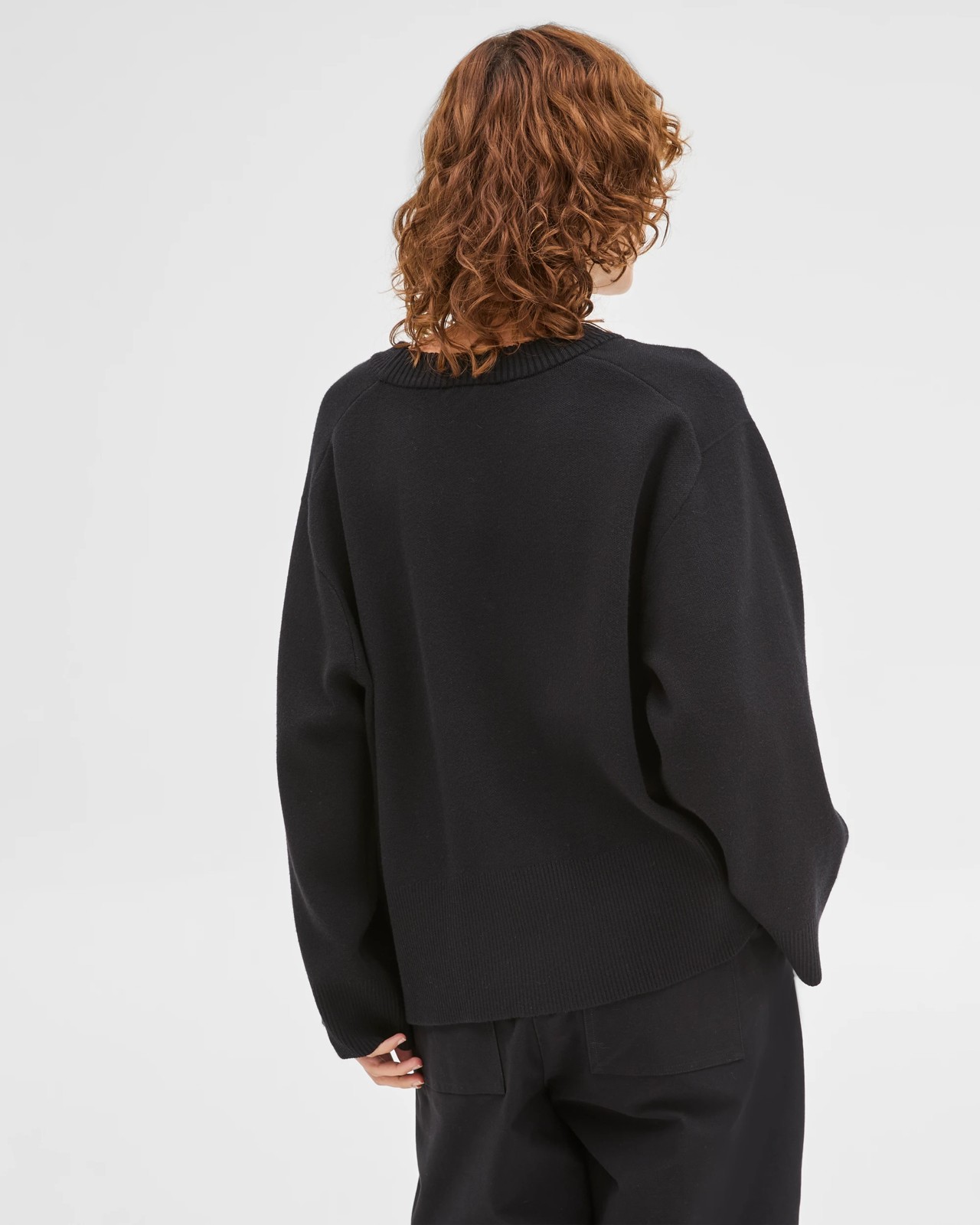 Clean Knit Crew Neck Sweater - Black 6 of 6