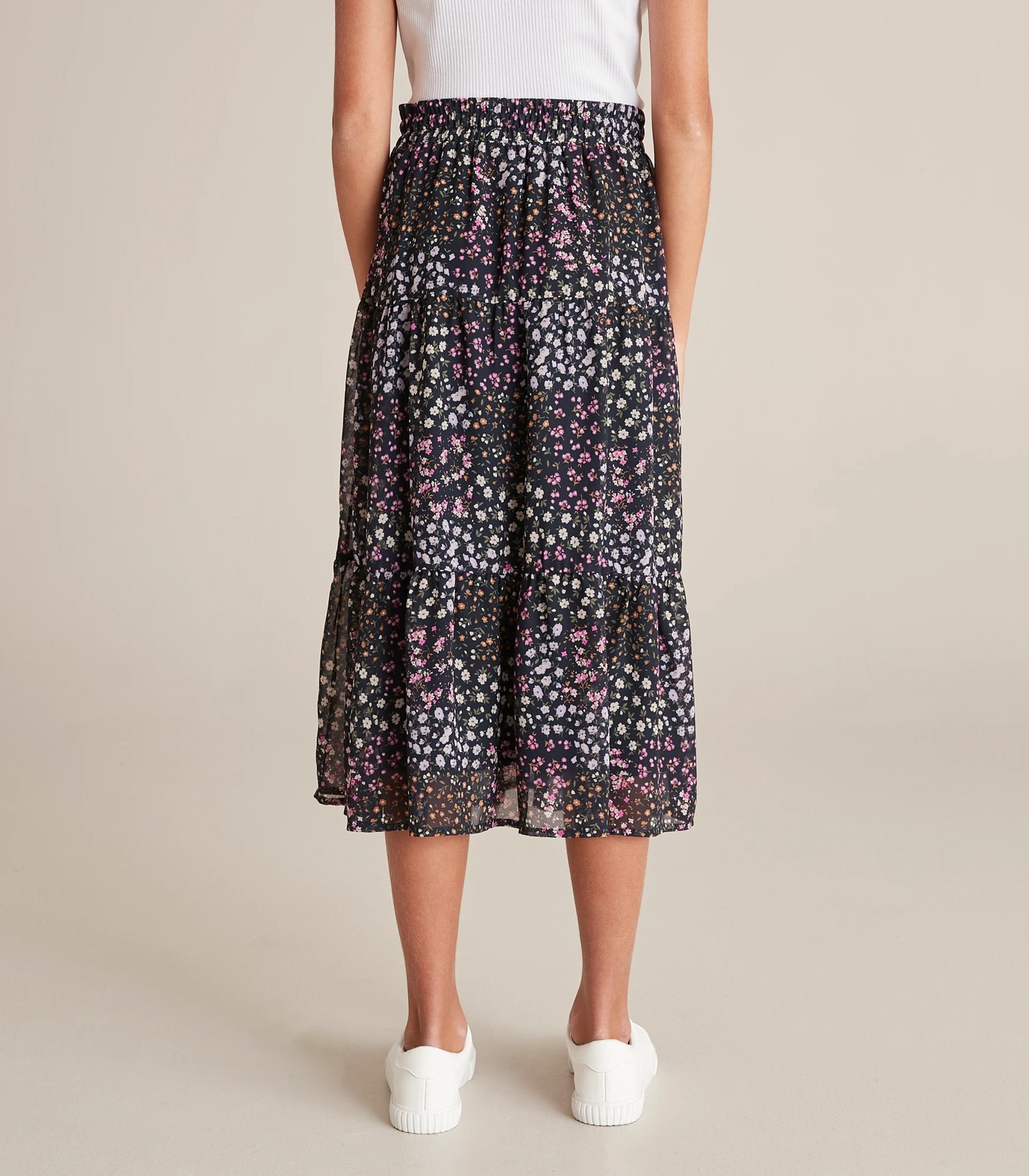 Georgette Floral Midi Skirt 6 of 6
