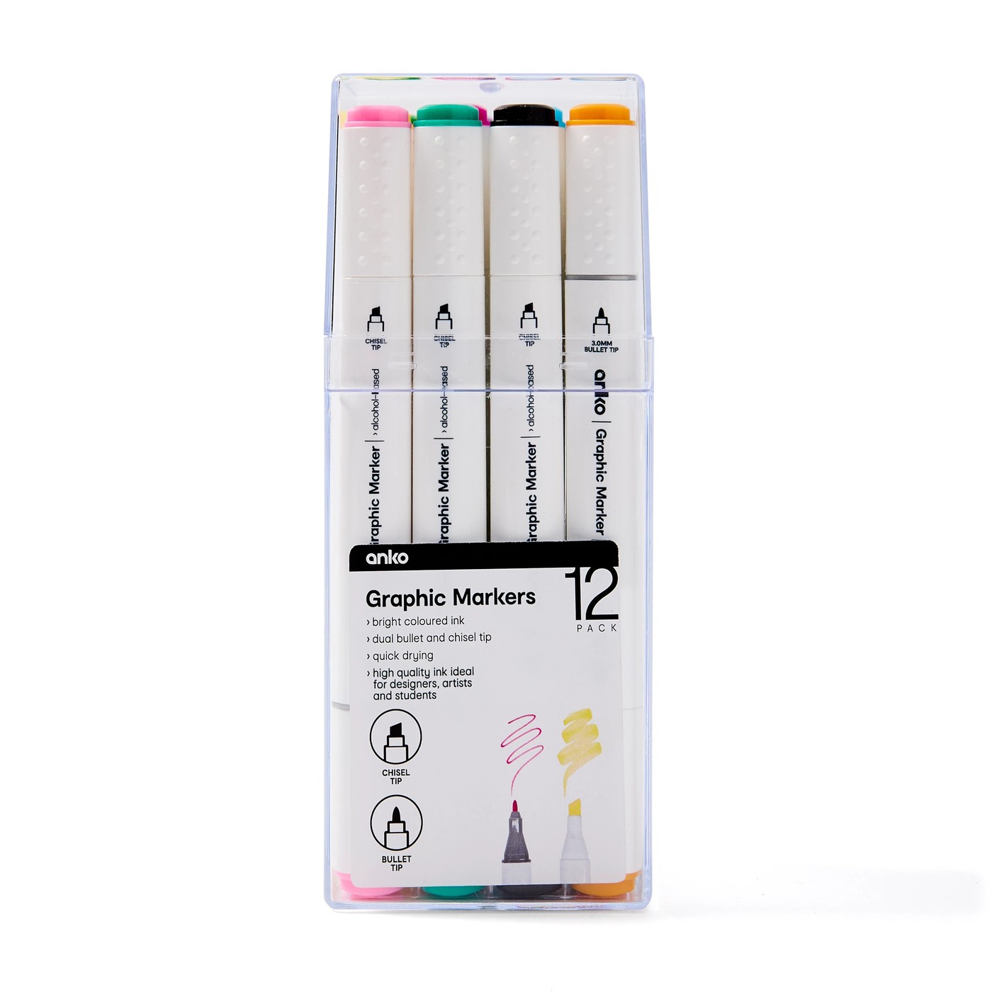 Dual-Tip Graphic Markers, 12 Pack - Anko 4 of 6