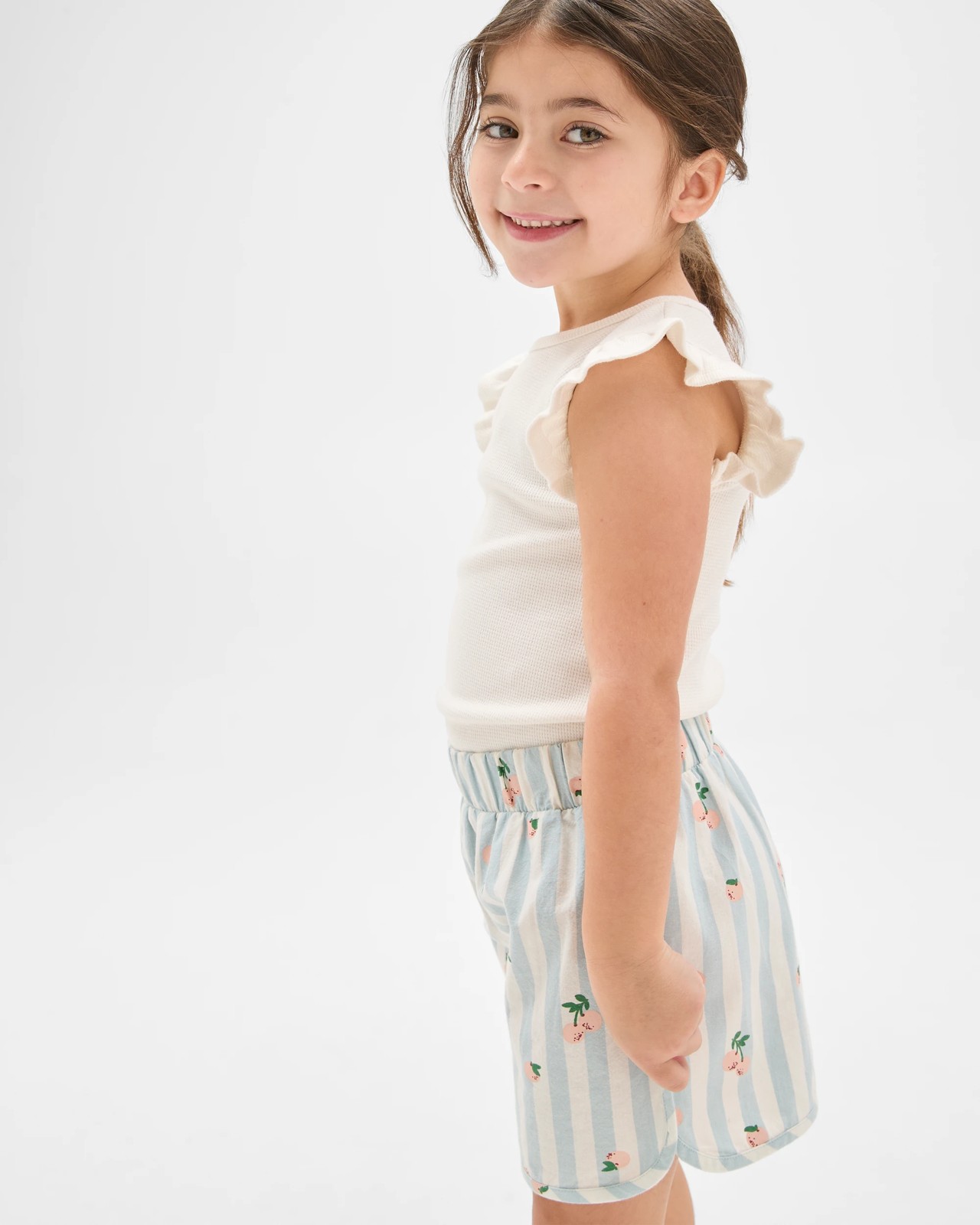 Dolphin Hem Woven Shorts - Blue / White Stripe 3 of 5