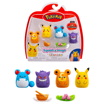 Pokemon Squish-A-Longs 4 Pack - Assorted