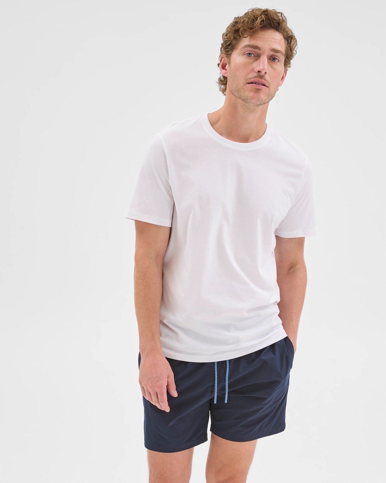 Elastic Waistband Bondi Shorts - Navy 2 of 5