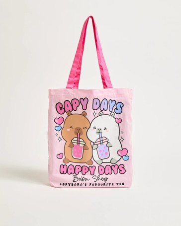 Licensed CapyFun Capybara Canvas Tote Bag