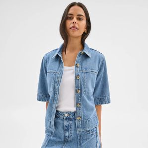 Denim Slant Pocket Mini Skirt