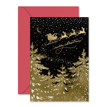 Hallmark Christmas Card - Gold Santa