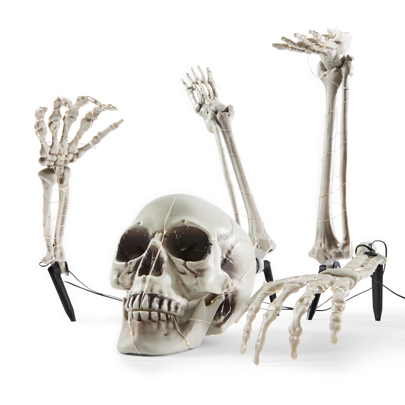 Anko Battery Operated LED Light Up Poseable Skeleton Stakes 4 of 6