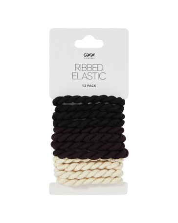OXX Haircare 12 Pack Ribbed Elastic
