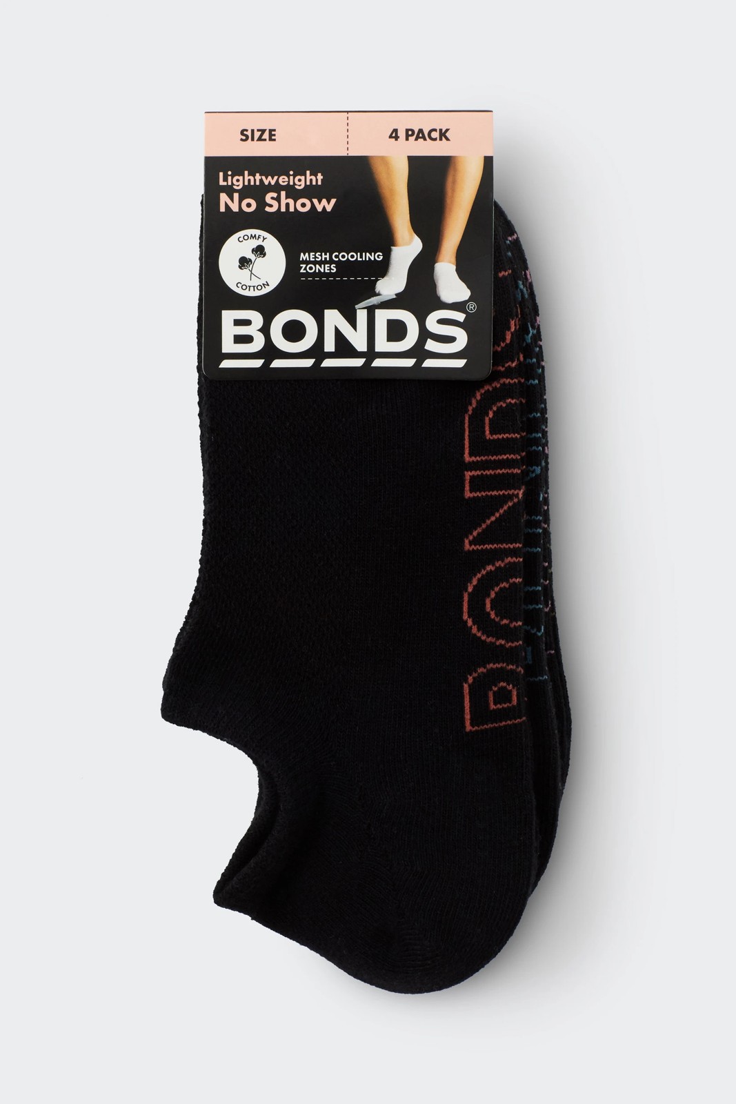 Bonds 4 Pack Logo Light No Show Socks 2 of 2