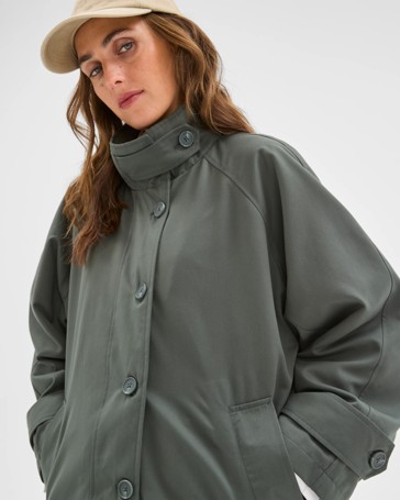 Longline Funnel Neck Coat