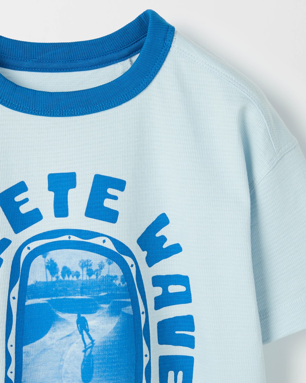 Australian Cotton Print T-shirt - Concrete Waves Blue 5 of 5
