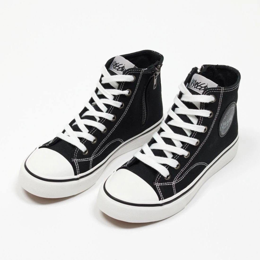 Mossimo Kids Senior Hi-Top Canvas Sneakers - Black/White 6 of 6