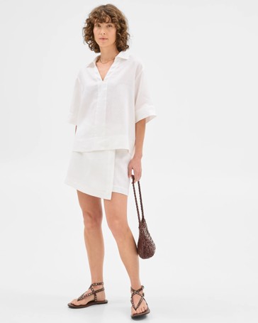 European Linen Popover Shirt