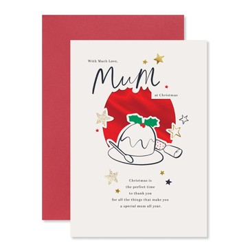 Hallmark Christmas Card for Mum - Pudding