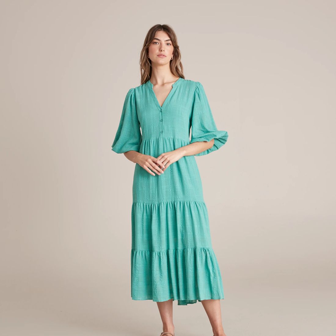 Check Dobby Midi Dress Target Australia