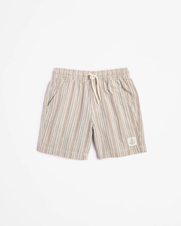 Textured Cotton Volley Shorts