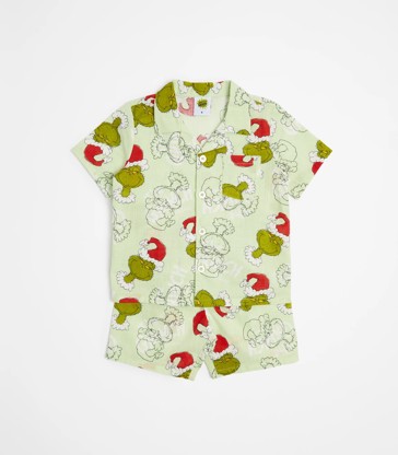 Christmas Grinch Shirt and Shorts 2 Piece Set
