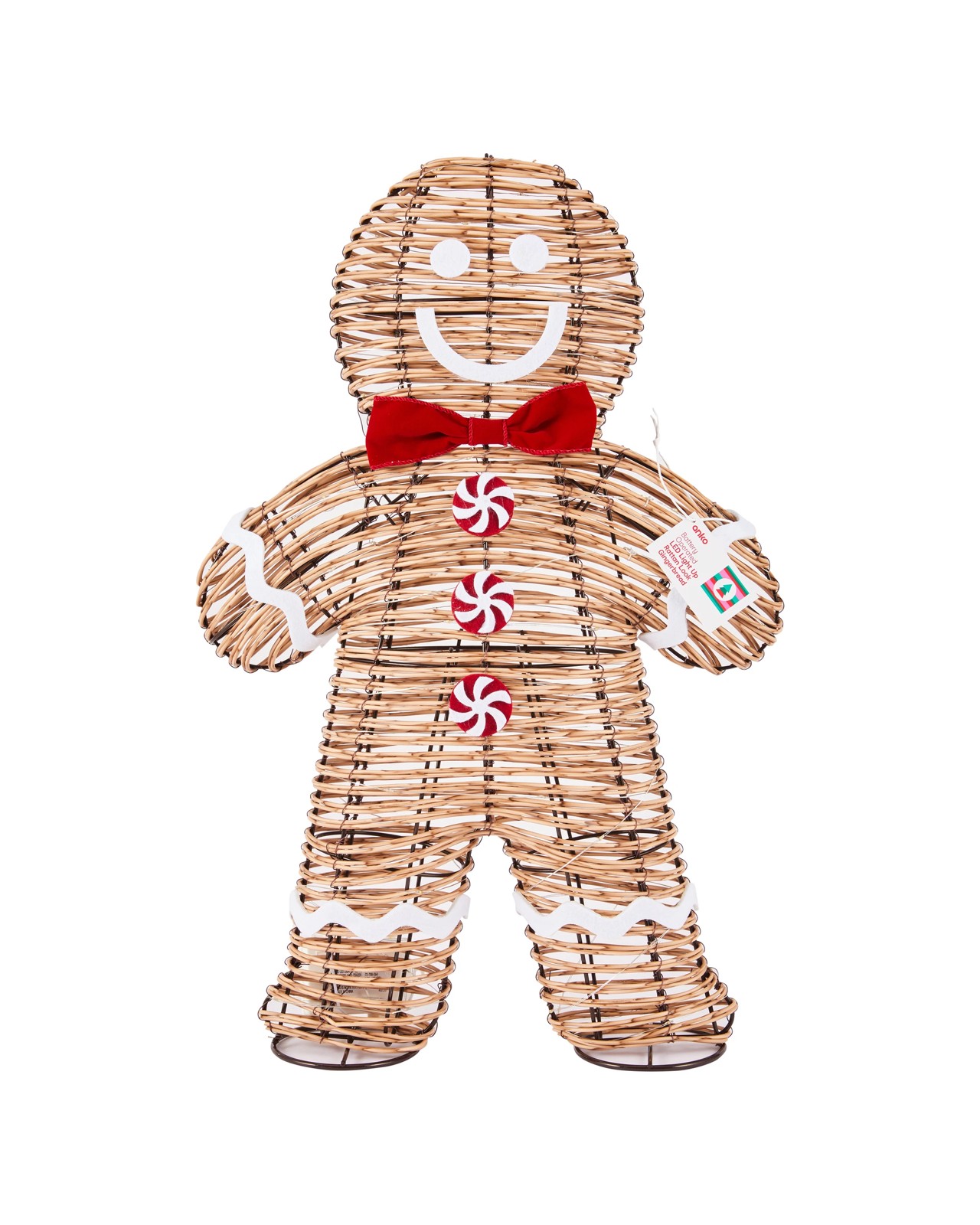 Anko Battery Operated LED Light Up Rattan Look Gingerbread 6 of 6