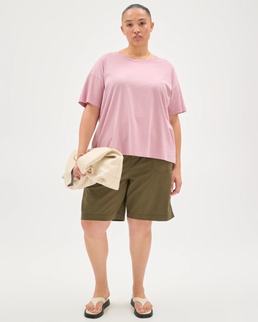 Plus Size Australian Cotton Slub Boxy T-Shirt