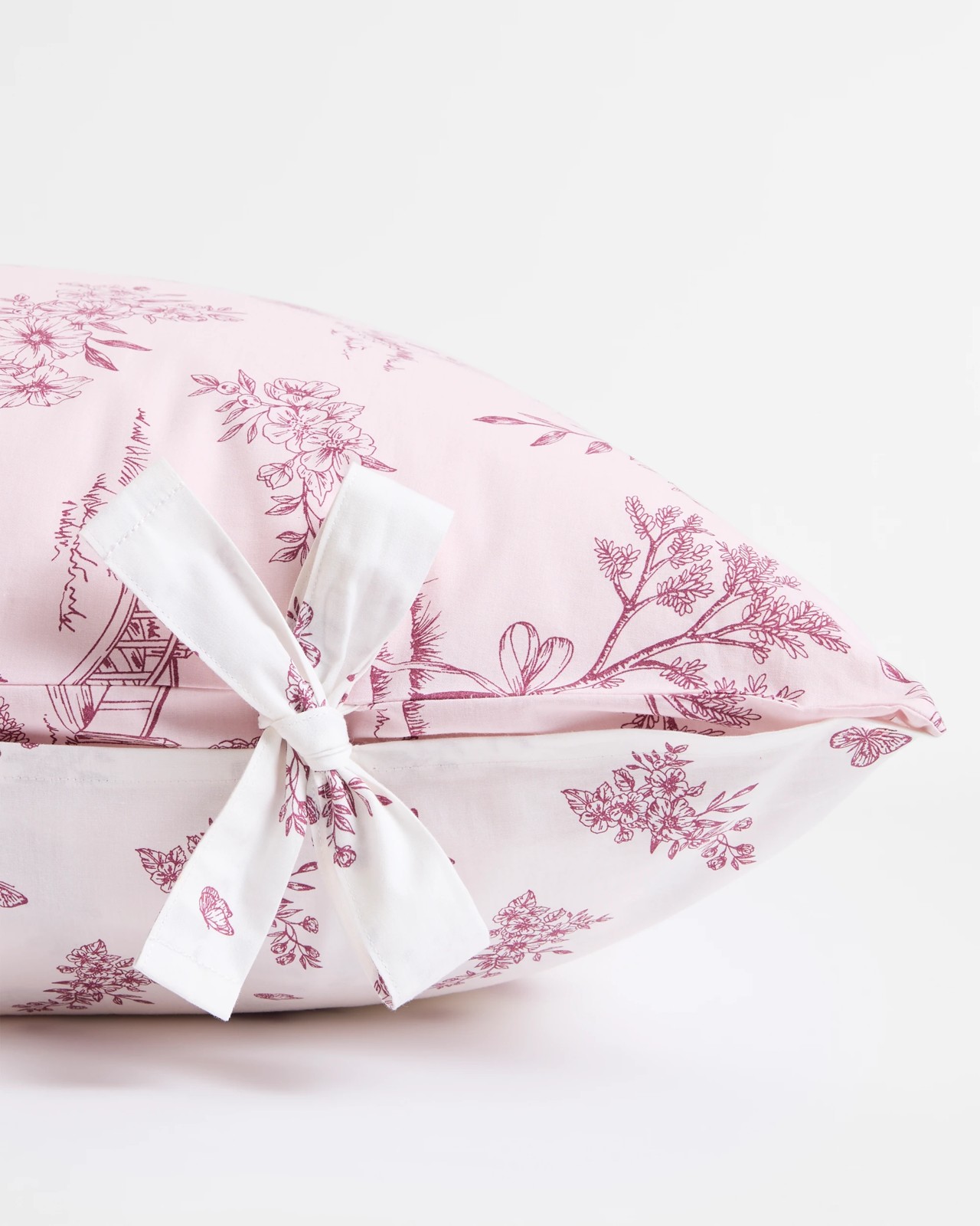 Holly Toile Australian Cotton European Pillowcase - Pink 2 of 3