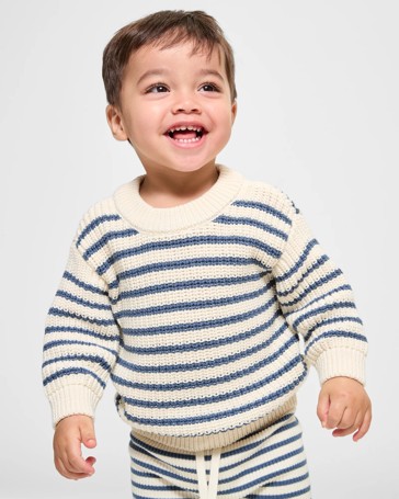 Baby Organic Cotton Chunky Rib Knit Jumper