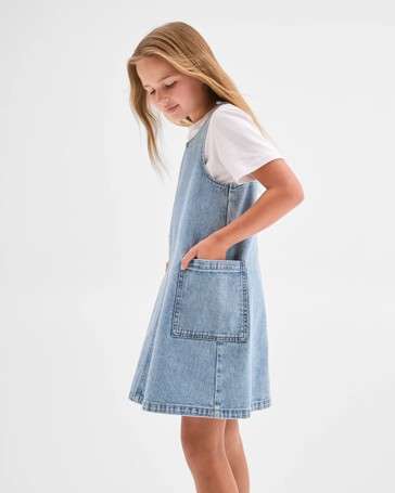 Denim Woven Pinafore Dress