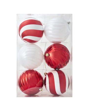 Anko 6 Pack 20cm Candy Cane Baubles