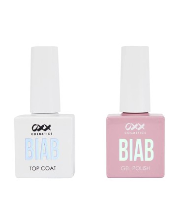 OXX Cosmetics  BIAB Nail Polish Duo Set- Top Coat and Sheer Pink Polish