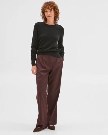 Preview Merino Crew Neck Stitch Detail Knit Sweater