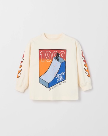 Australian Cotton Long Sleeve Washed Print T-Shirt