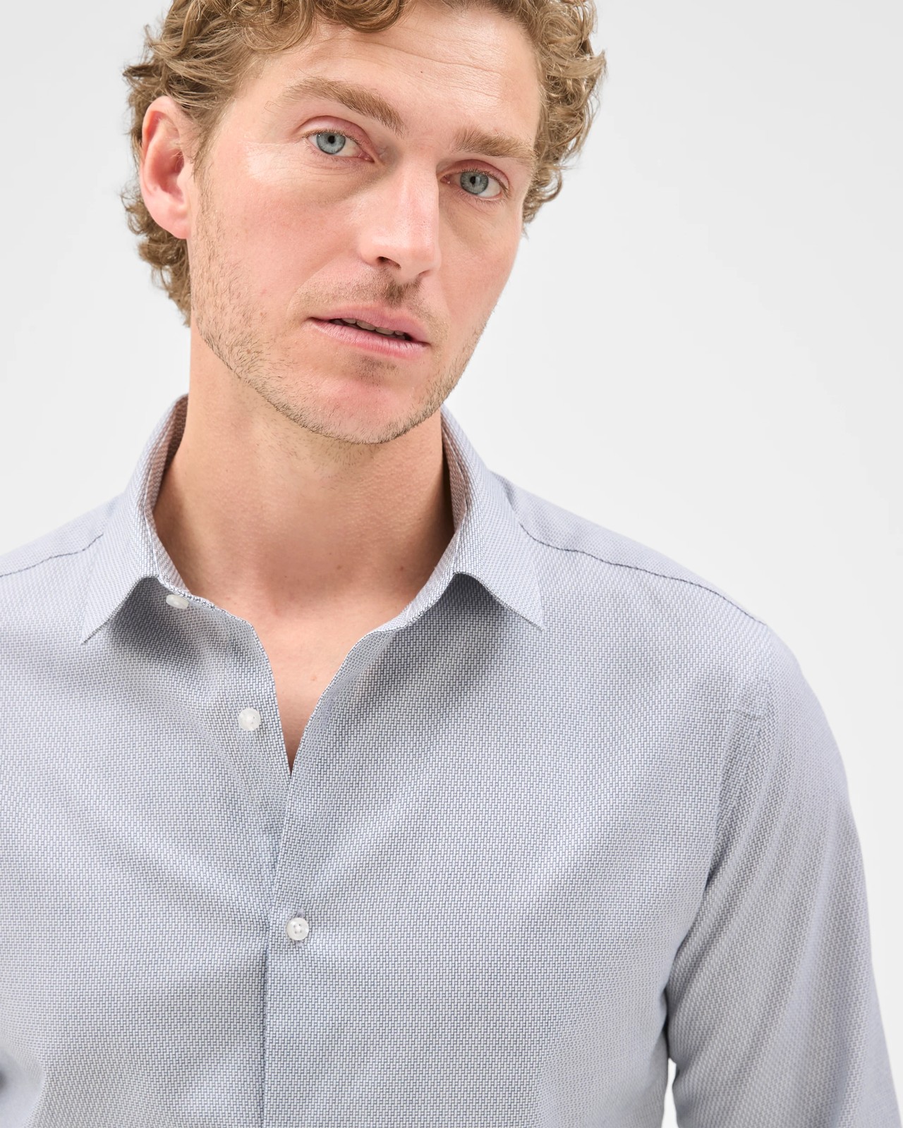 Preview Australian Cotton Dobby Shirt - Navy Solid 4 of 5