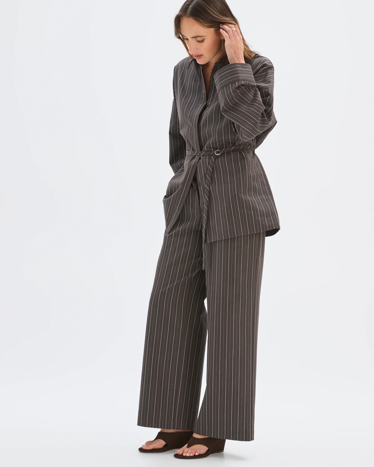 Preview Belt Detail Wide Leg Pants 4 of 5