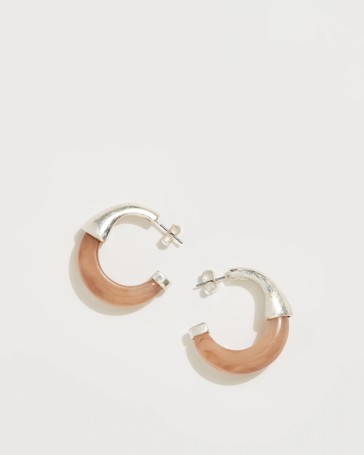 Two Tone Resin Hoop Earrings