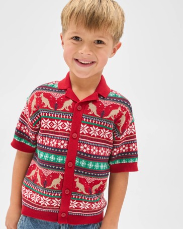 Family Matching Australian Cotton Christmas Knit Shirt