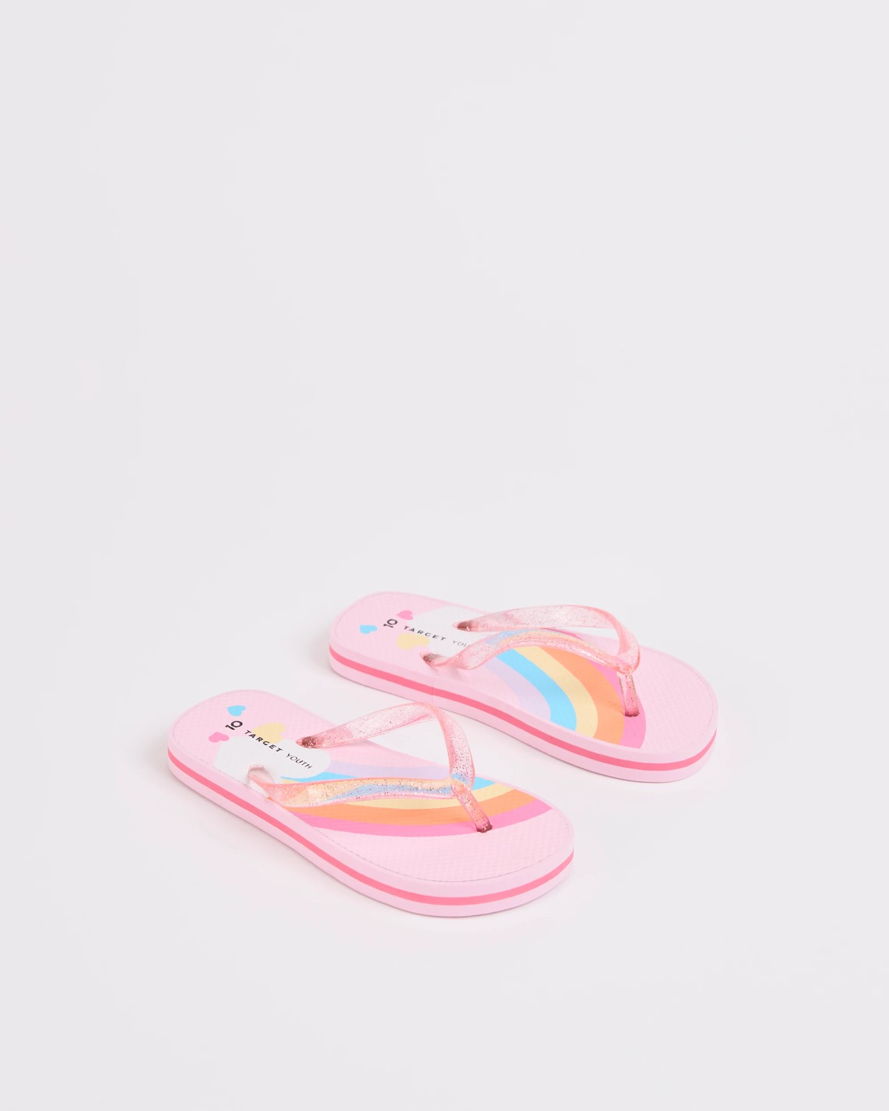 Junior/Senior Printed Thongs - Pink Rainbow 2 of 3