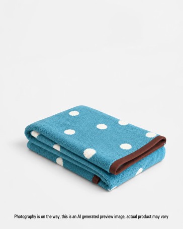 Senna Australian Cotton Polka Dot Bath Towel - Adriatic Blue