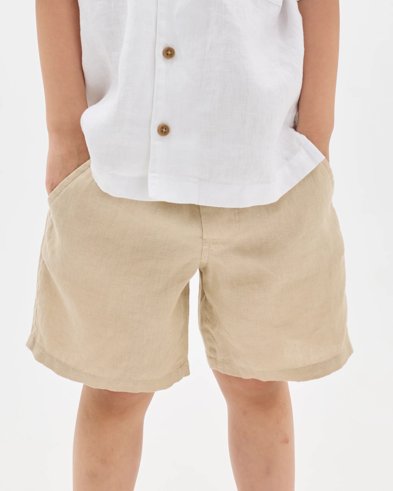 European Linen Shorts - Cement 3 of 6