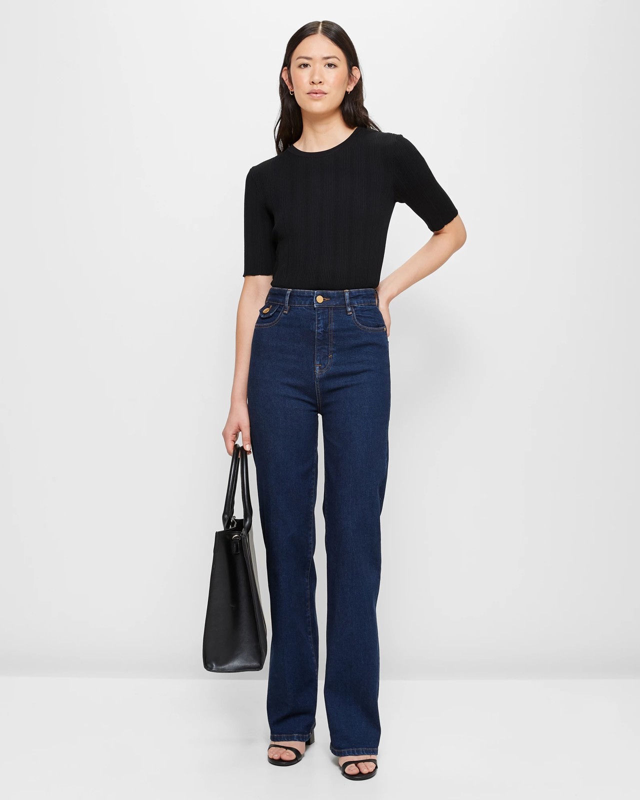 High Rise Full Length Flare Denim Jeans | Target Australia