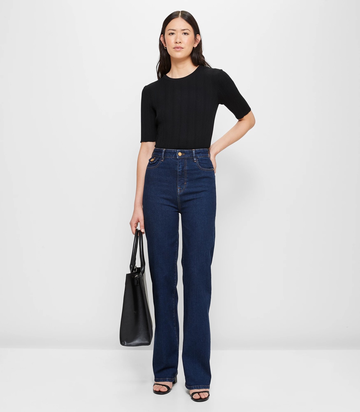 High Rise Full Length Flare Denim Jeans | Target Australia