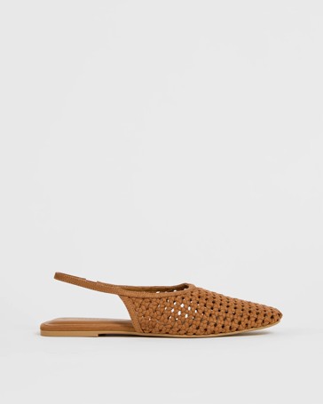 Pointed Sling Back Weave Ballet Flats