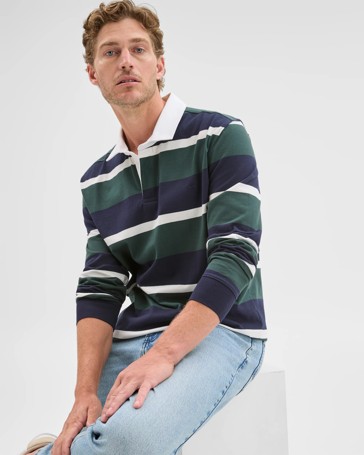 Australian Cotton Long Sleeve Rugby Polo Top