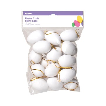 Anko 20 Pack Easter Craft Blank Eggs