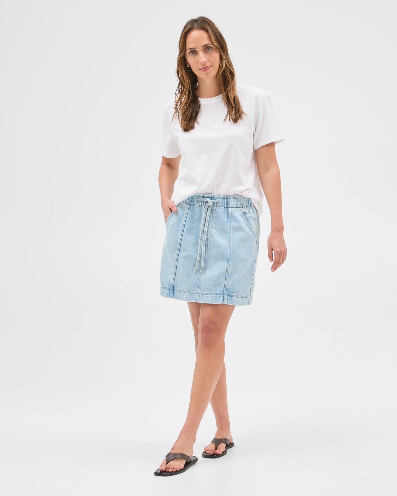 Pull On Denim Mini Skirt 4 of 6