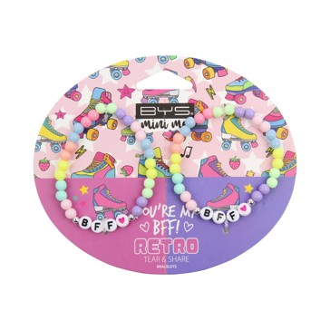 BYS 2 Pack Mini Me Retro Tear and Share Bracelets