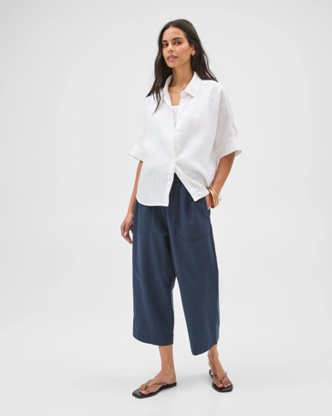 Slub Cropped Pants