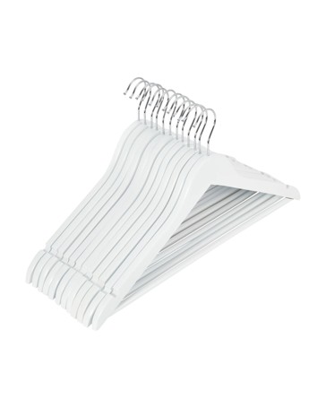 Anko 12 Pack Wooden Hanger - White