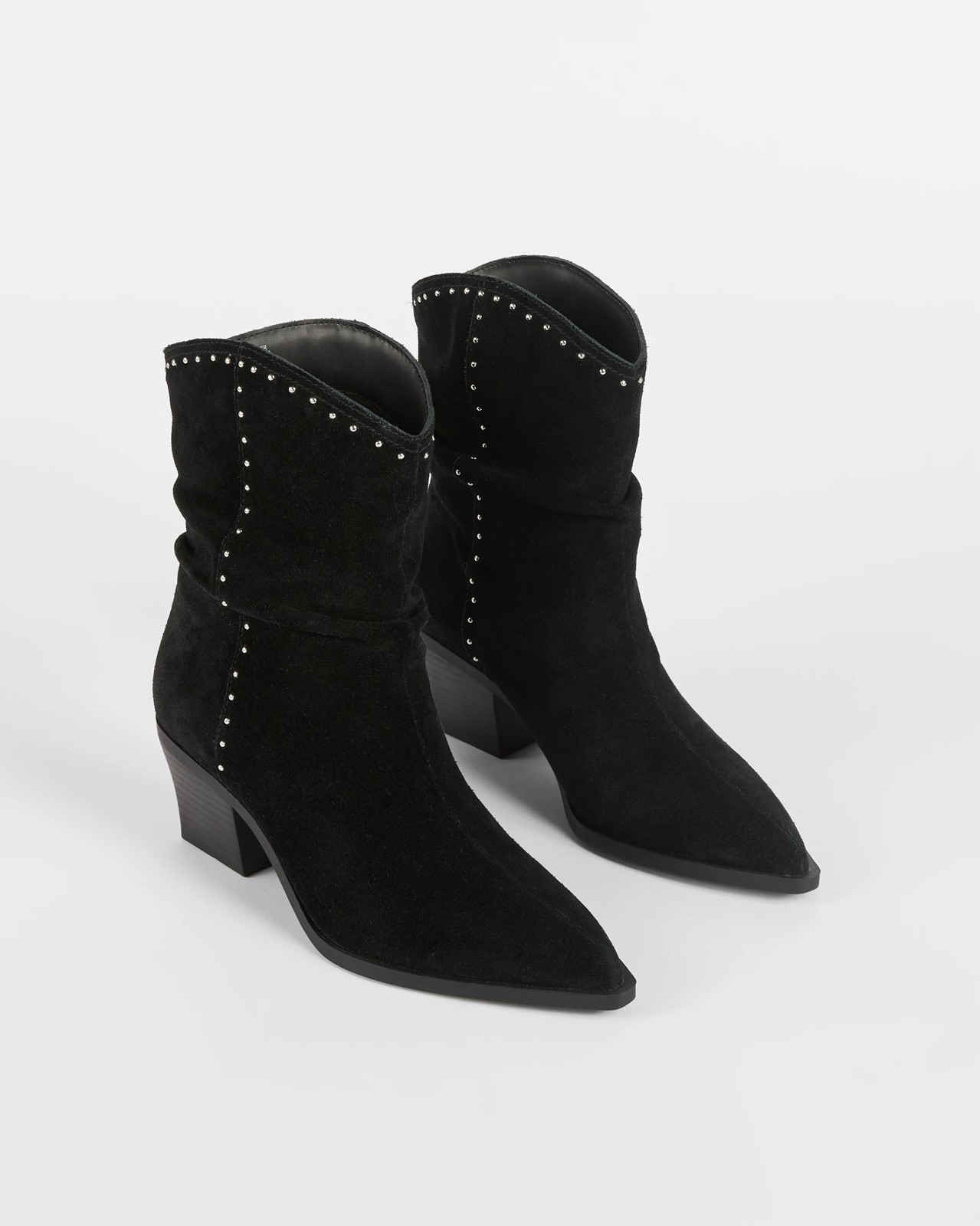 Genuine Suede Leather Studded Ankle Boot - Tayla - Black Suede 2 of 3