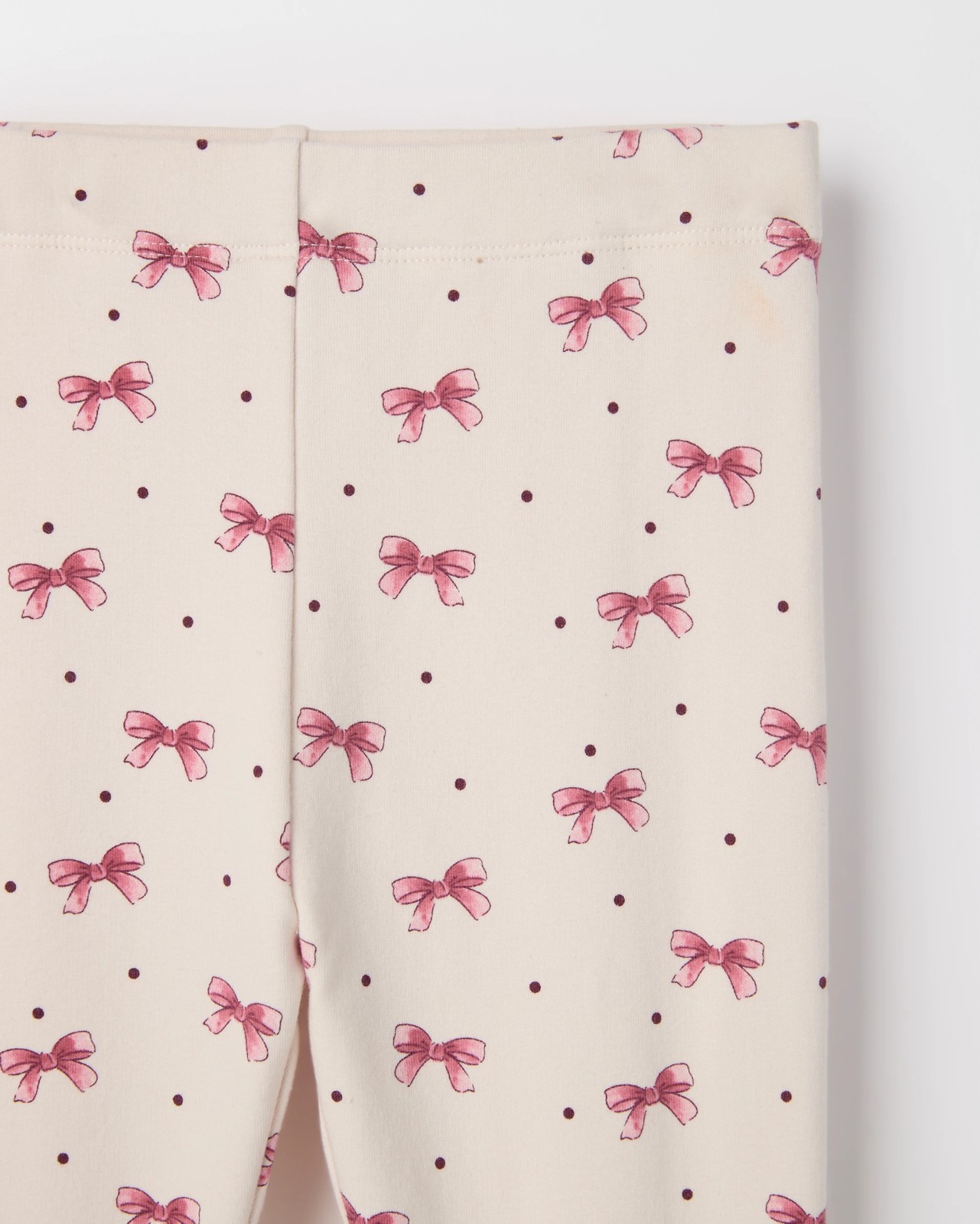 Australian Cotton Toasti Leggings - Bow AOP Cream 2 of 2