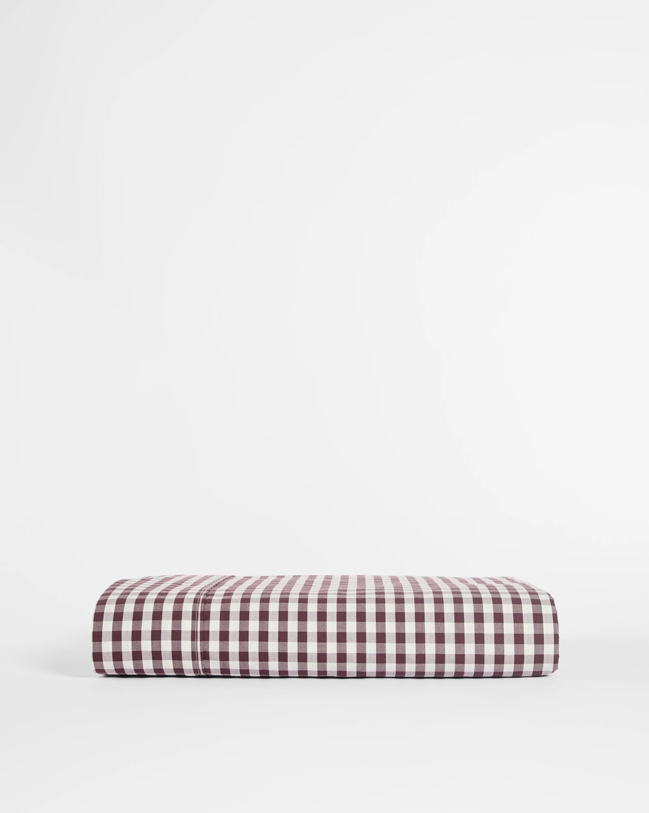 Gingham Australian Cotton Mix & Match Flat Sheet - Chocolate 3 of 3